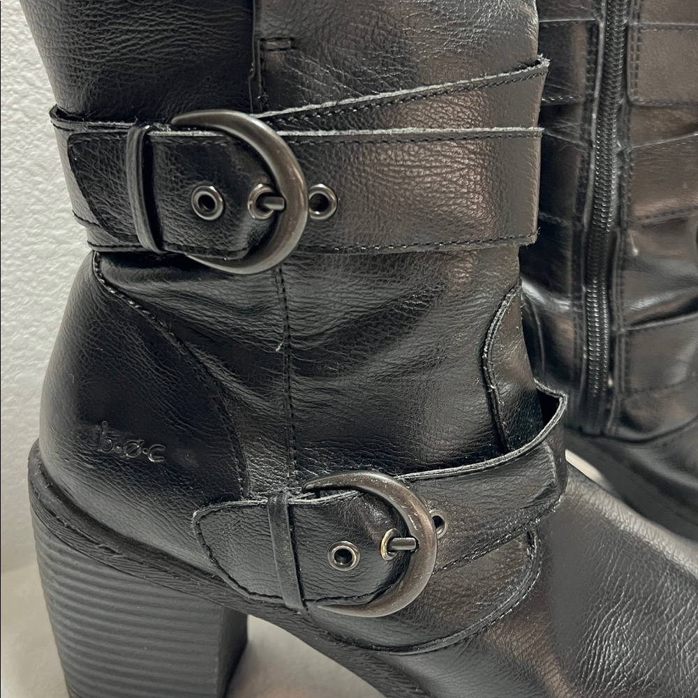 BOC Black Ankle Boots with Buckle Detail - Picture 2 of 6
